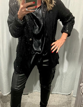 Sequin jacket - black