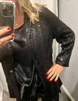 Sequin jacket - black